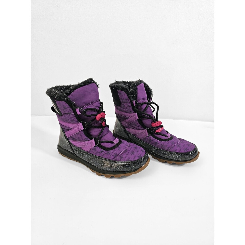 Sorel Disney Size 4 Frozen 2 Whitney Short Girls Snow Boots Purple Glitter
